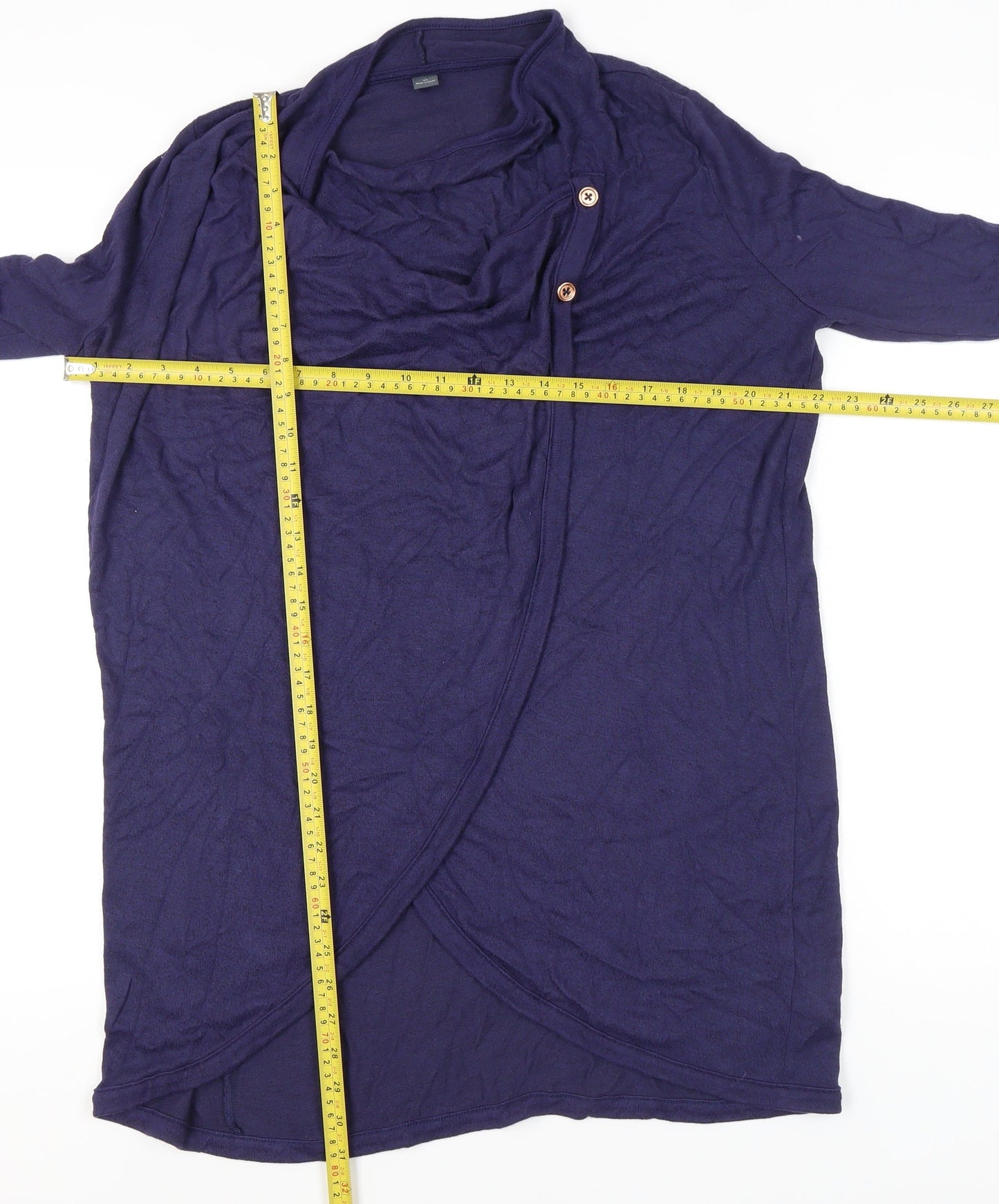 AnyBody Womens Purple Wrap Cowl Neck Long Sleeve Jumper M