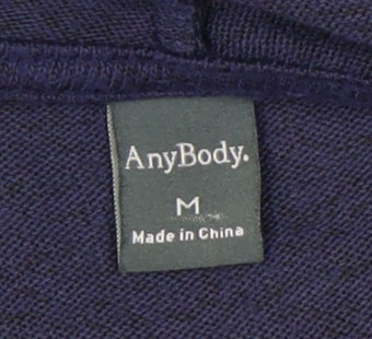 AnyBody Womens Purple Wrap Cowl Neck Long Sleeve Jumper M