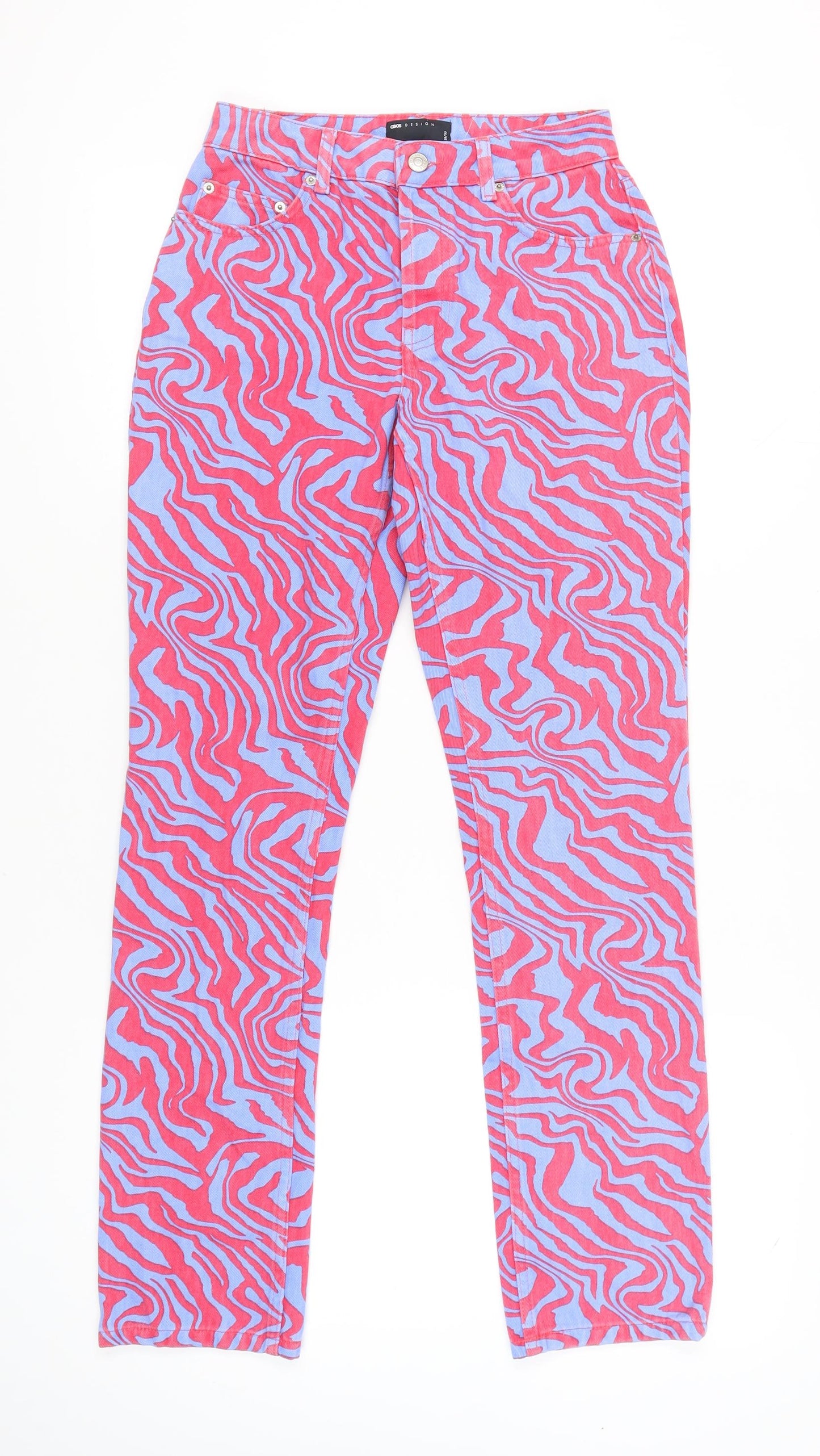 Womens UK Size 8 ASOS DESIGN Regular Fit Straight Multicoloured Jeans