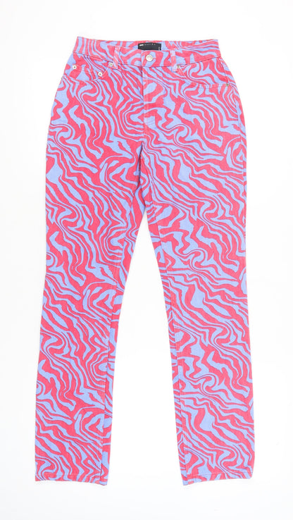 Womens UK Size 8 ASOS DESIGN Regular Fit Straight Multicoloured Jeans