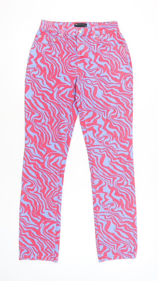 Womens UK Size 8 ASOS DESIGN Regular Fit Straight Multicoloured Jeans