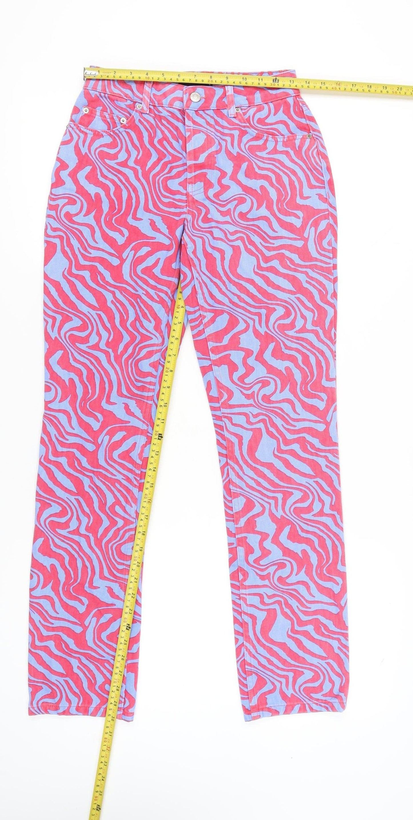 Womens UK Size 8 ASOS DESIGN Regular Fit Straight Multicoloured Jeans