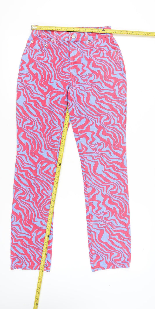 Womens UK Size 8 ASOS DESIGN Regular Fit Straight Multicoloured Jeans