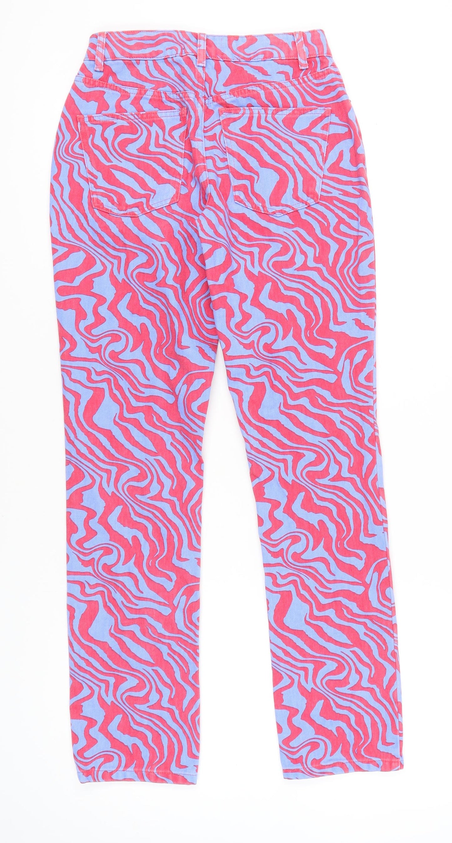 Womens UK Size 8 ASOS DESIGN Regular Fit Straight Multicoloured Jeans