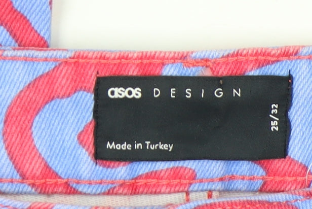 Womens UK Size 8 ASOS DESIGN Regular Fit Straight Multicoloured Jeans