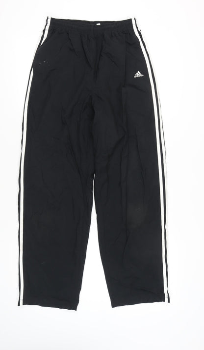 Adidas Men’s Black M Track Pants Elastic Waist Side Stripe Sports