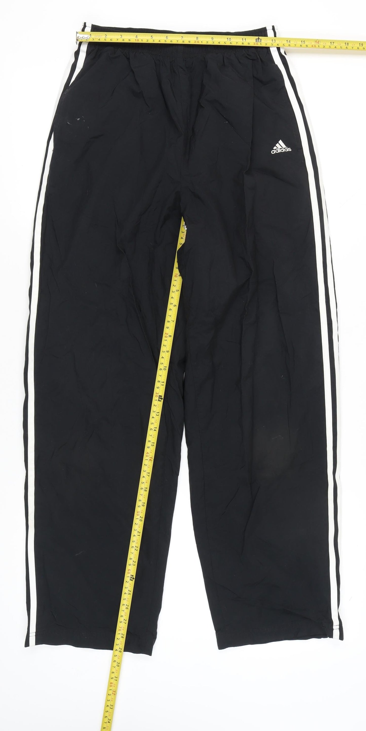 Adidas Men’s Black M Track Pants Elastic Waist Side Stripe Sports