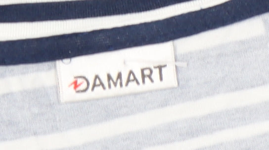 Damart Women’s Blue Striped Asymmetric Knee Dress Size 20