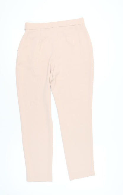 Womens UK Size 10 Eastex Regular Fit Paperbag Beige Trousers