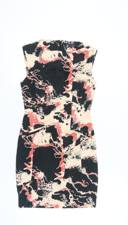 French Connection Women’s Multicoloured Sheath Dress Size 6 Sleeveless