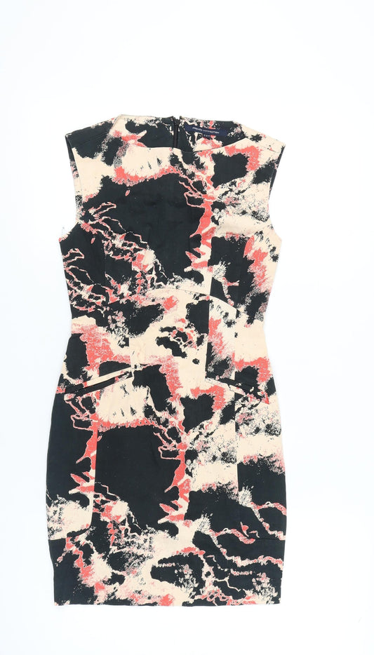 French Connection Women’s Multicoloured Sheath Dress Size 6 Sleeveless