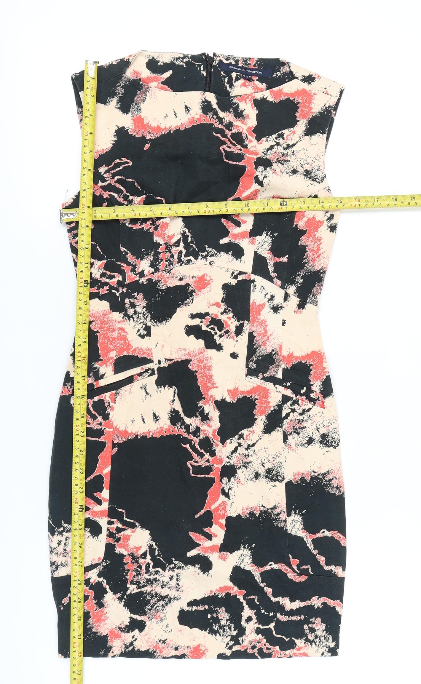 French Connection Women’s Multicoloured Sheath Dress Size 6 Sleeveless