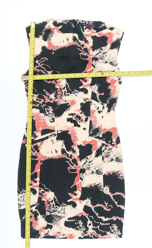 French Connection Women’s Multicoloured Sheath Dress Size 6 Sleeveless