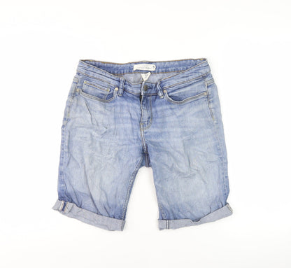 H&M L.O.G.G. Men's Blue Denim Chino Shorts Size 30 Regular Fit Summer Casual