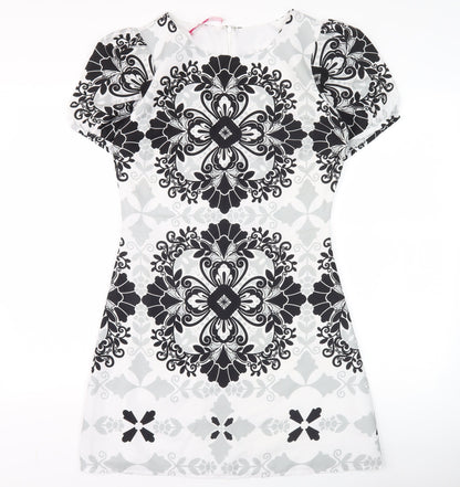 Lts Women’s Black & White Geometric Sheath Dress Size 10