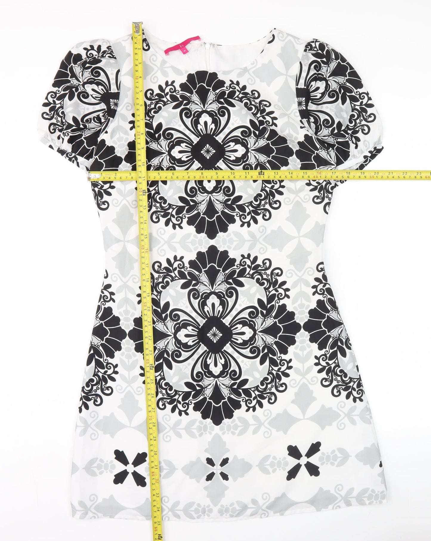 Lts Women’s Black & White Geometric Sheath Dress Size 10