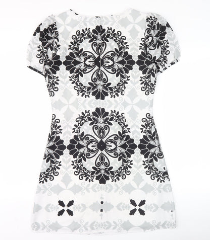 Lts Women’s Black & White Geometric Sheath Dress Size 10