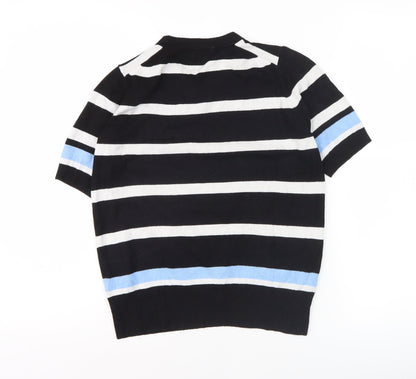 Womens UK Size S Zara Black Basic T-Shirt