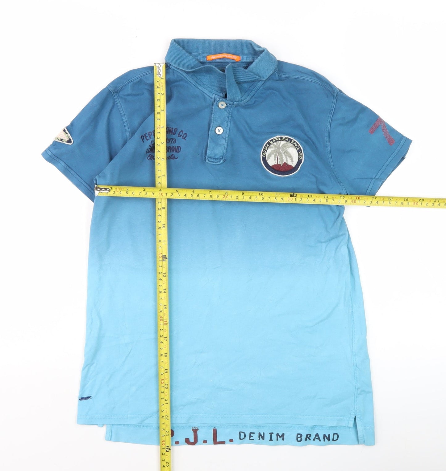 Pepe Jeans Men’s Blue Cotton Short Sleeve Polo Shirt M