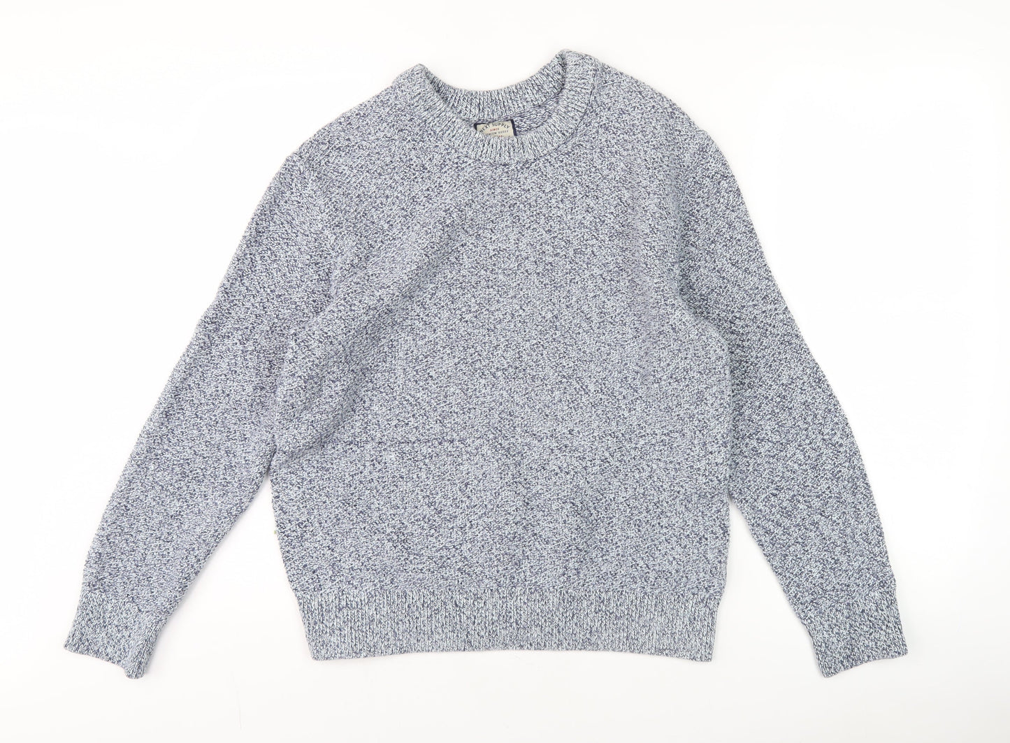 Next Men’s Grey Cotton Knit Pullover Jumper M Crew Neck Long Sleeve