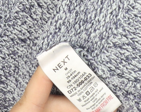 Next Men’s Grey Cotton Knit Pullover Jumper M Crew Neck Long Sleeve