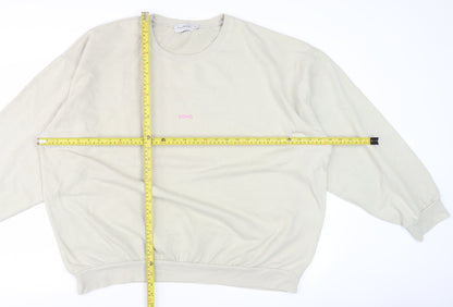 Topman Men’s Beige Soho Logo Sweatshirt L Regular Fit Crew Neck