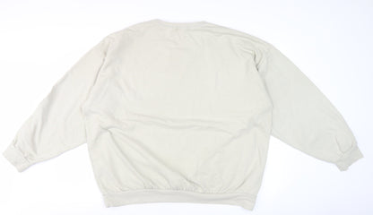 Topman Men’s Beige Soho Logo Sweatshirt L Regular Fit Crew Neck