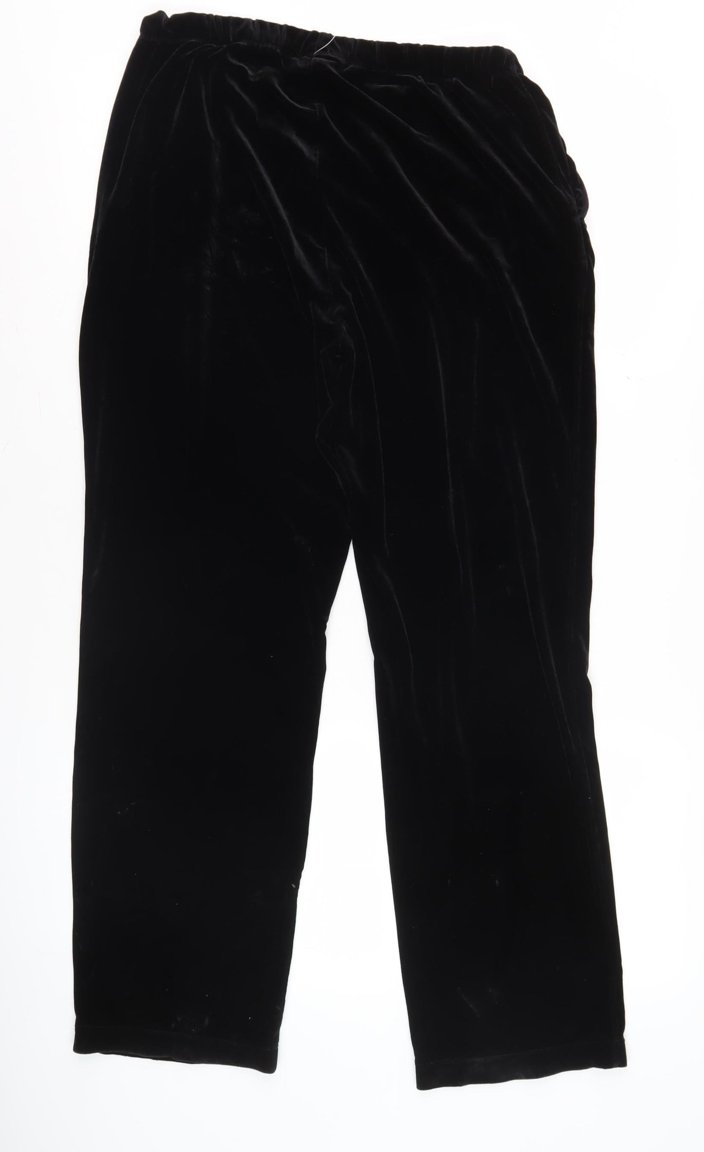 Womens UK Size 6-8 Lands' End Regular Fit Casual Black Trousers