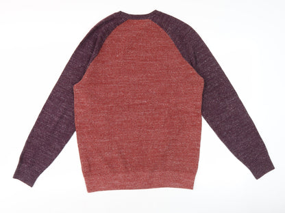 GAP Men's Red Crew Neck Pullover Jumper Size S Cotton Blend Knit