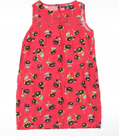 Next Petite Women's Red Floral Shift Knee Length Dress Size 14