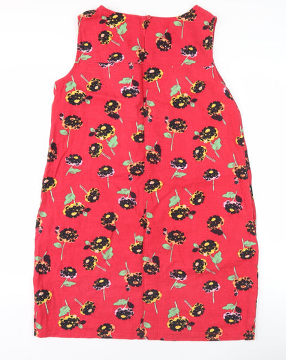 Next Petite Women's Red Floral Shift Knee Length Dress Size 14