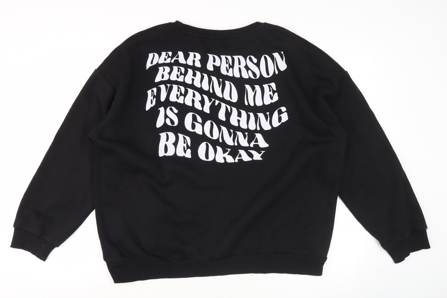 Urban Attire Women’s Black S Pullover Sweatshirt Graphic Quote