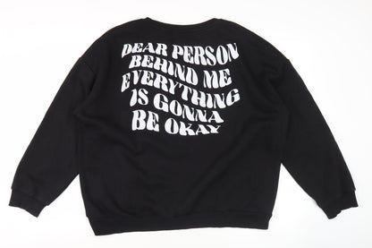 Urban Attire Women’s Black S Pullover Sweatshirt Graphic Quote