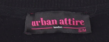 Urban Attire Women’s Black S Pullover Sweatshirt Graphic Quote