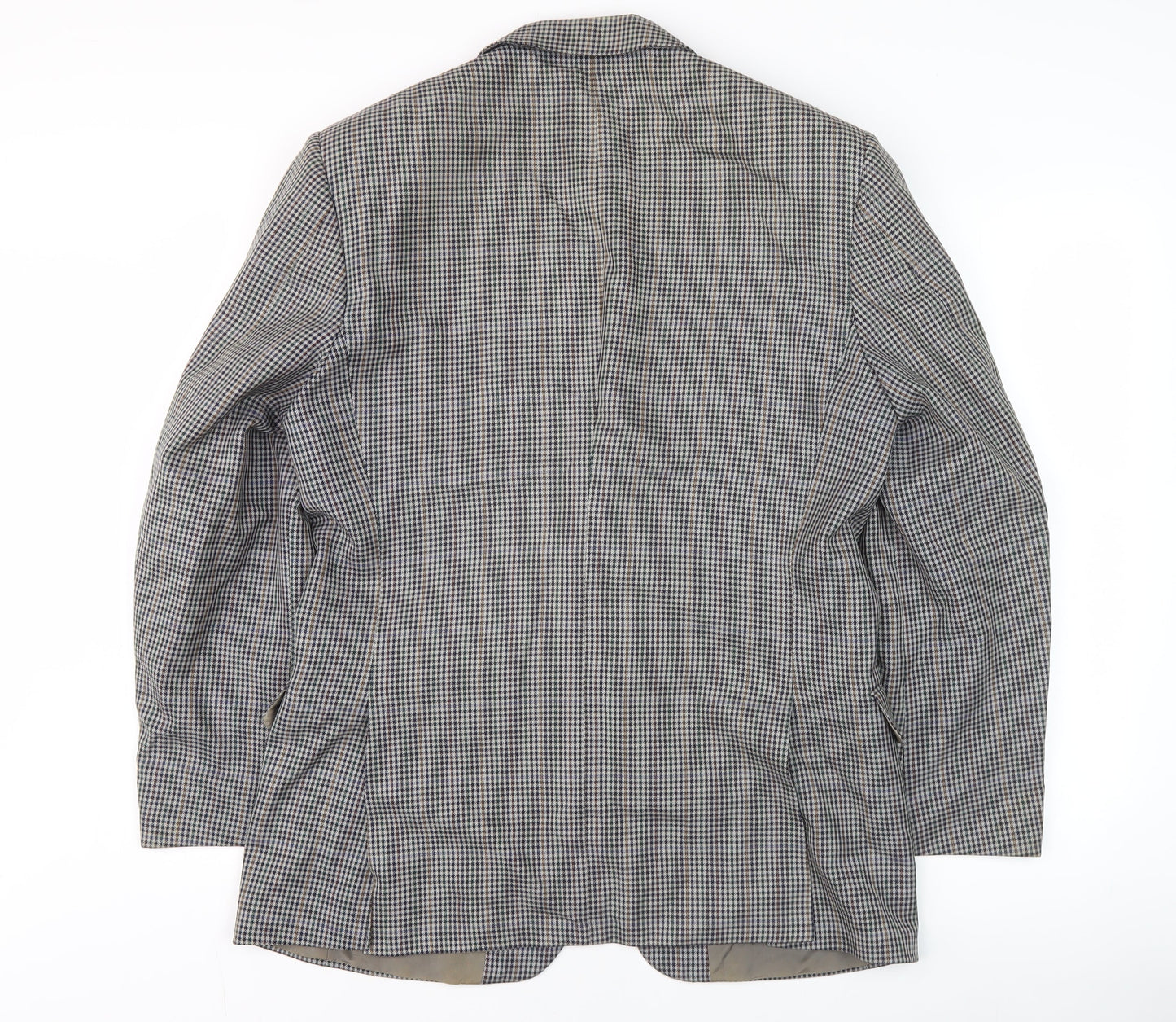 Jaeger Men's Grey Check Wool Blazer Jacket 50R Regular Fit