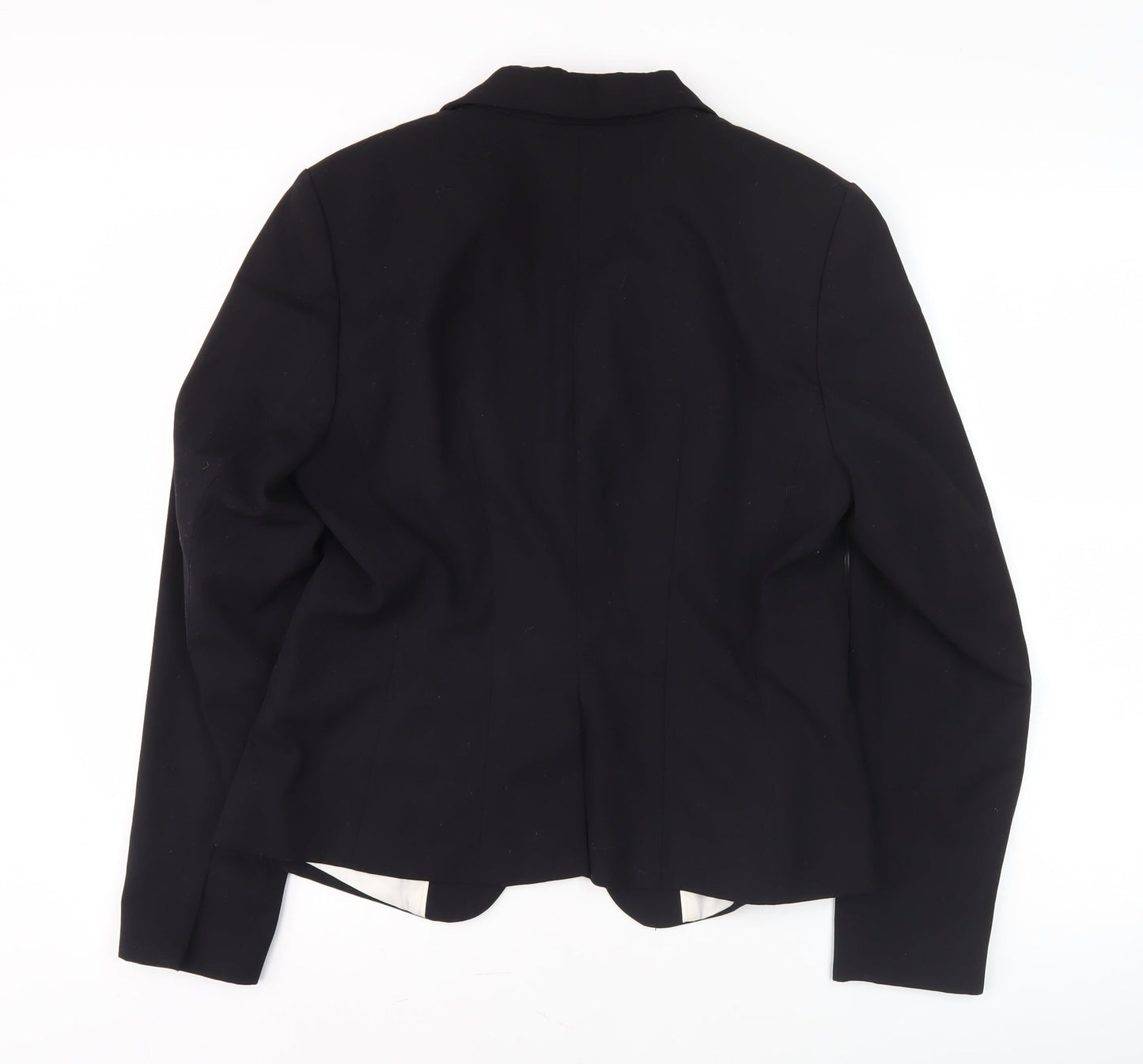 H&M Women’s Black Blazer Size 14 Regular Fit Single-Breasted Notch Lapel