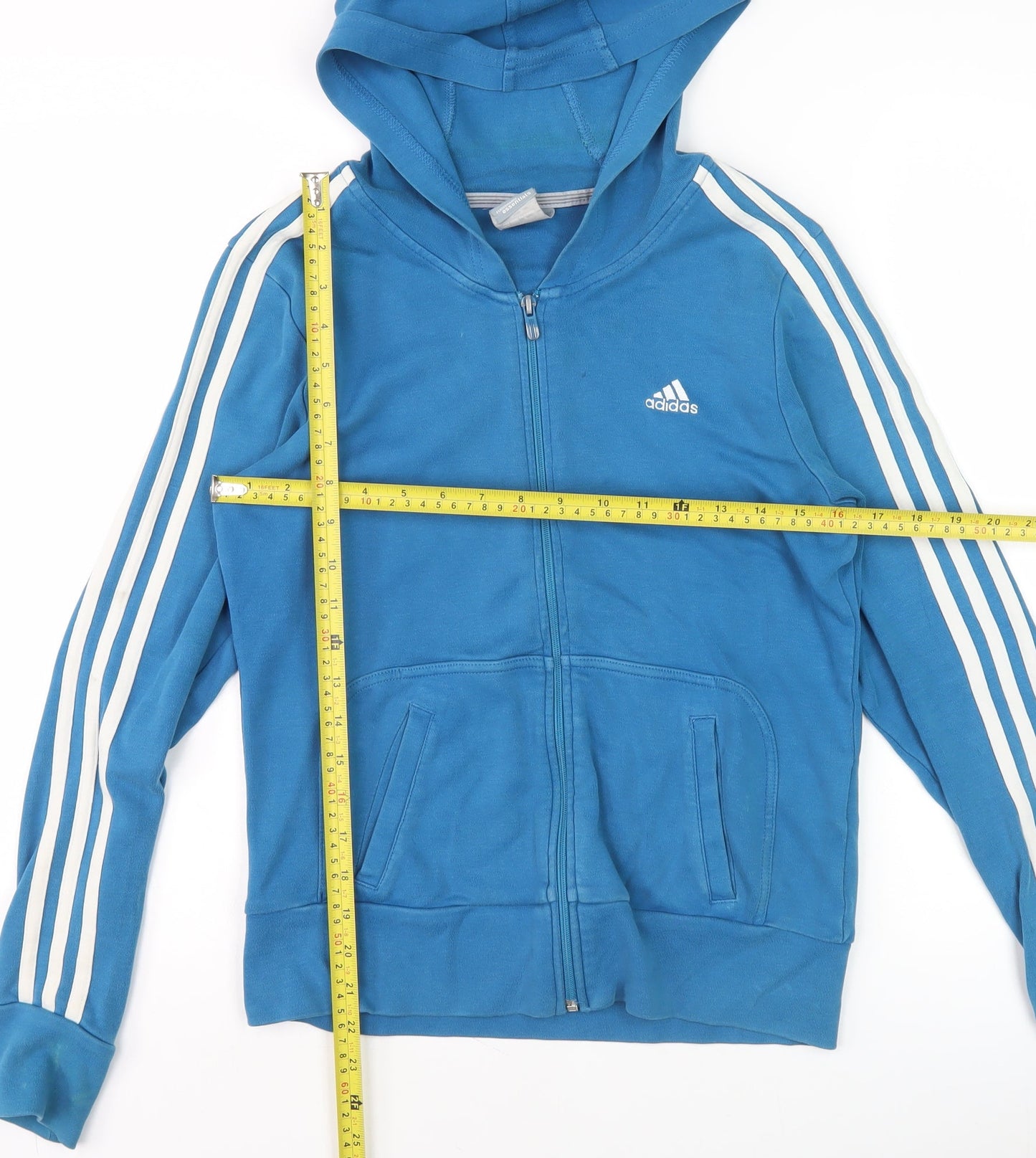 Adidas Women’s Blue Size 12 Hooded Full Zip Track Jacket