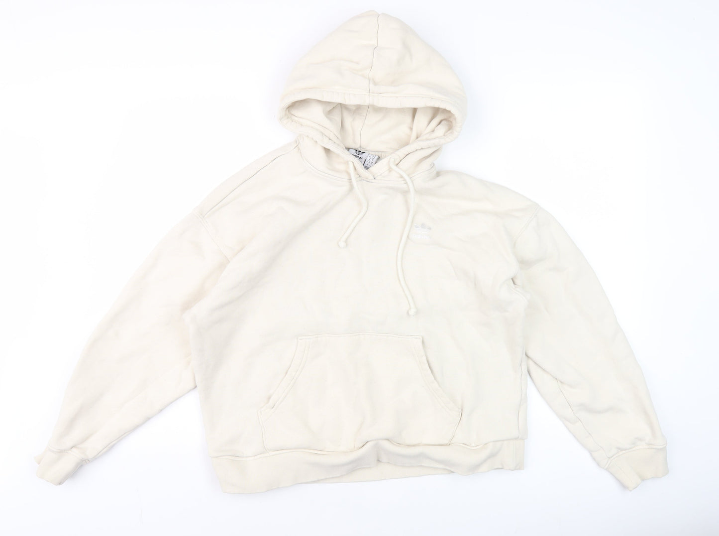 Adidas Women’s Ivory Pullover Hoodie Size 10 Floral Graphic Logo