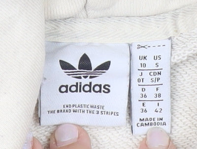 Adidas Women’s Ivory Pullover Hoodie Size 10 Floral Graphic Logo