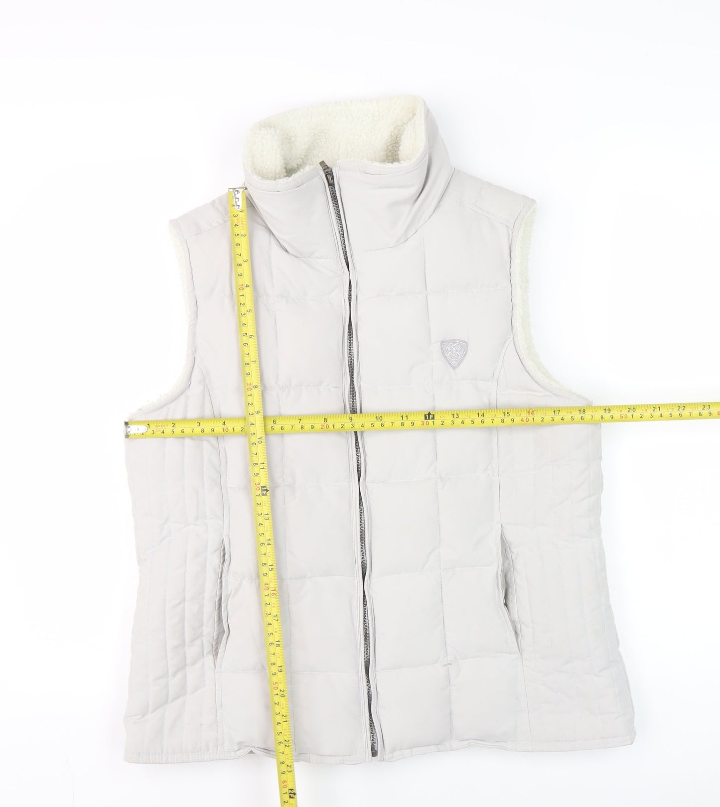 Evie Essentials Women’s Beige Quilted Puffer Waistcoat Size 14