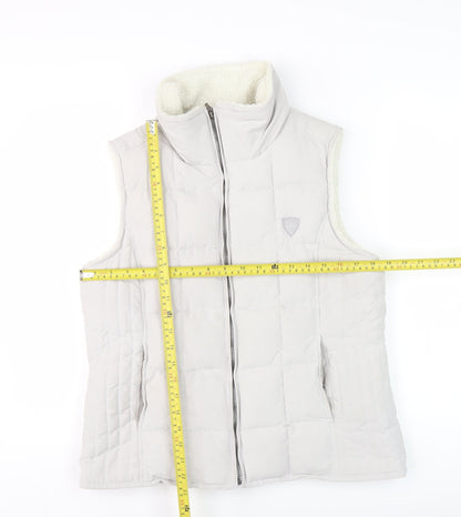 Evie Essentials Women’s Beige Quilted Puffer Waistcoat Size 14