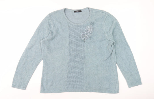 Womens UK Size L BM Collection Blue Pullover Jumper