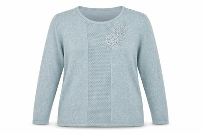 Bonmarché Women's Blue L Pullover Jumper with Embroidery