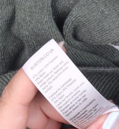 Burton Menswear Men Green M Pullover Crew Neck Knit Jumper