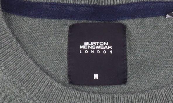 Burton Menswear Men Green M Pullover Crew Neck Knit Jumper