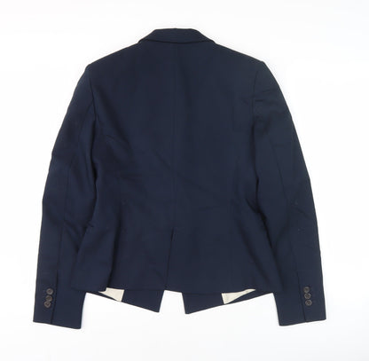 Zara Basic Women's Blue L Notch Lapel Slim Fit Blazer Jacket