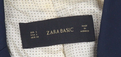 Zara Basic Women's Blue L Notch Lapel Slim Fit Blazer Jacket