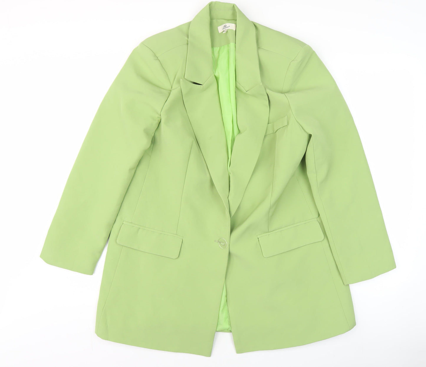 Mochy Women's Green M Regular Fit Long Blazer Jacket