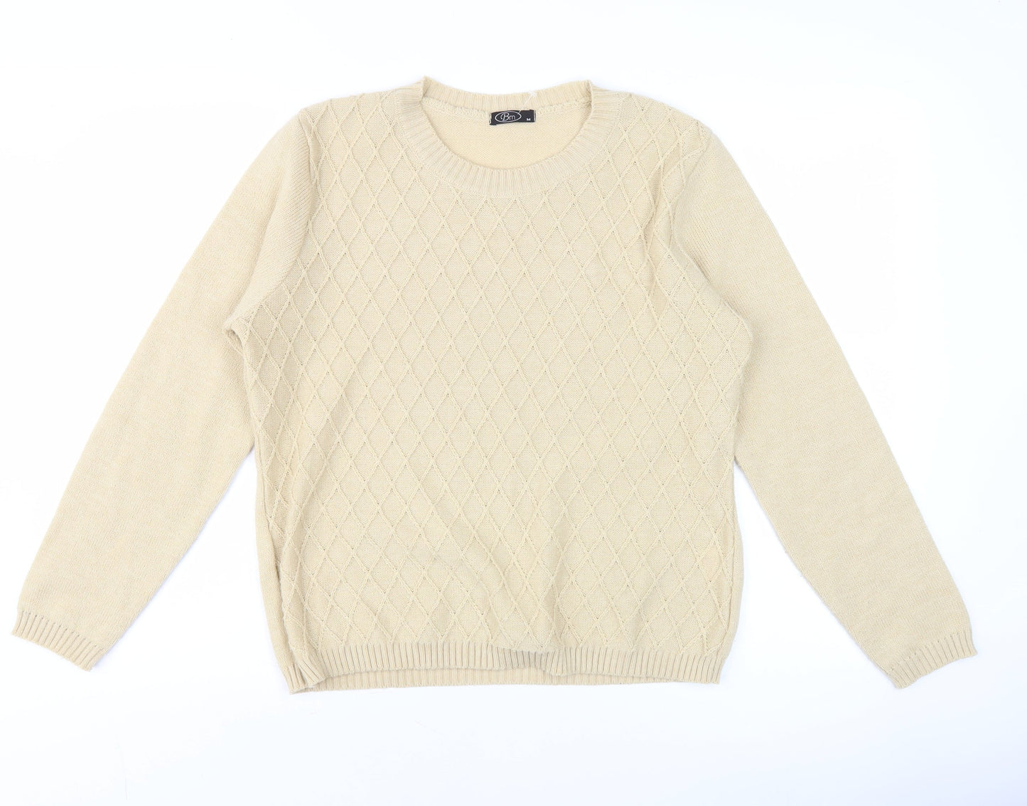 Womens UK Size M BM Beige Pullover Jumper
