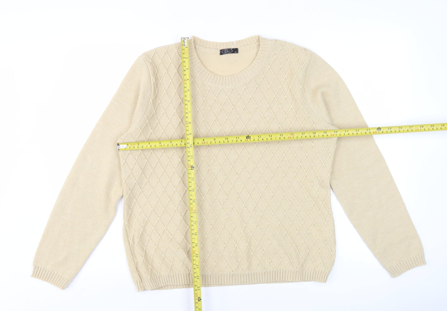 Womens UK Size M BM Beige Pullover Jumper
